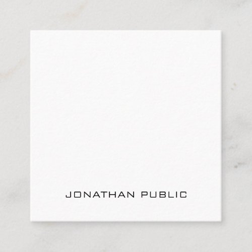 Modern Artistic Minimal Professional Template Luxe Square Business Card