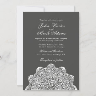 Modern Artistic Motif Style Mandala Wedding Invitation