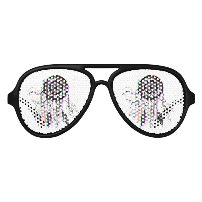 Modern Artistic Native American Dreamcatcher Aviator Sunglasses (Front)