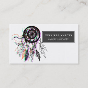 Modern Artistic Native American Dreamcatcher Business Card