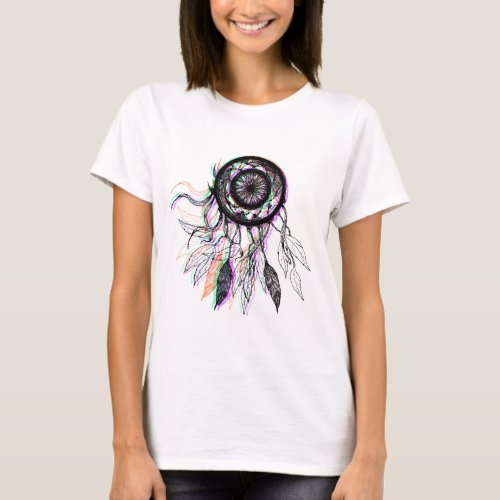 Modern Artistic Native American Dreamcatcher T_Shirt