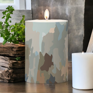 Modern artistic nature colors organic shapes  pillar candle