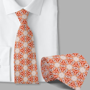 Modern Artistic Orange Pattern Necktie