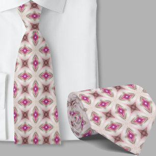 Modern Artistic Pink Geometric Pattern Necktie