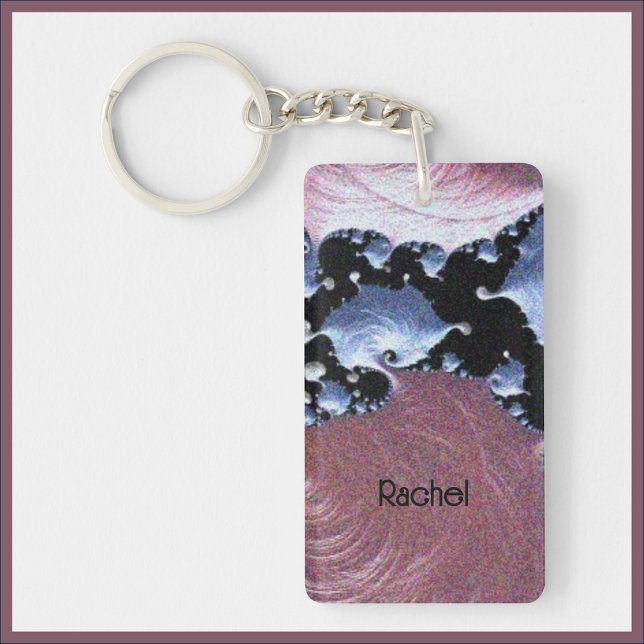 Modern Artistic Pink Purple Blue Keychain (Creator Uploaded)