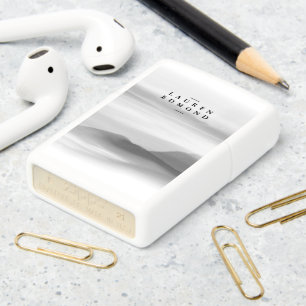 Modern Artistic Professional Black and White Zippo Lighter