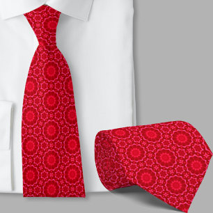 Modern Artistic Red Pattern Necktie