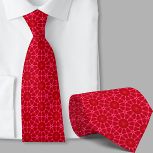 Modern Artistic Red Pattern Necktie