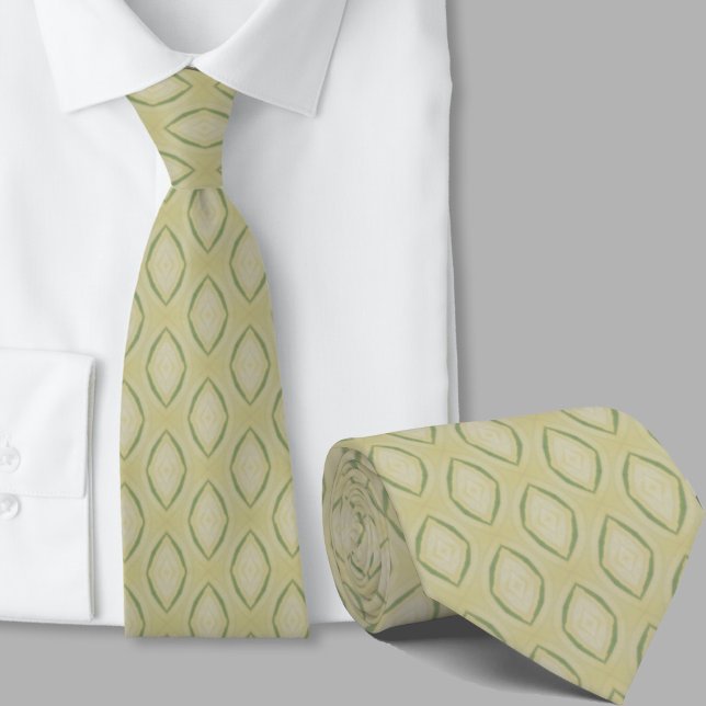 Modern Artistic Sage Green Pattern Necktie (Creator Uploaded)