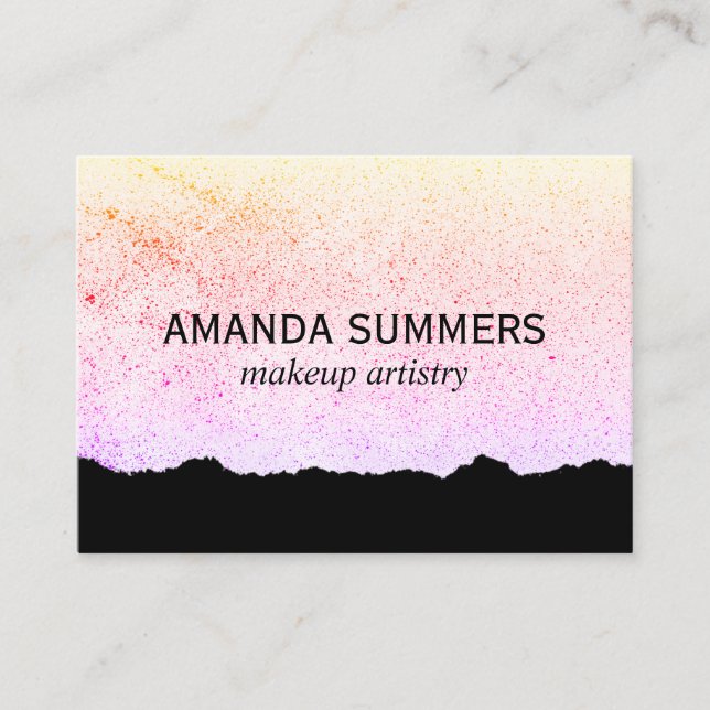Modern Artistic Speckled Business Card (Front)