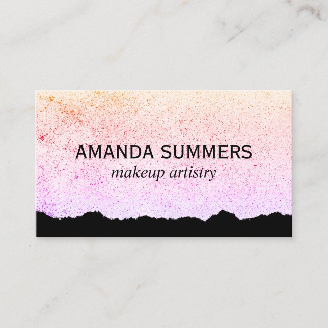 Modern Artistic Speckled Business Card (Front)