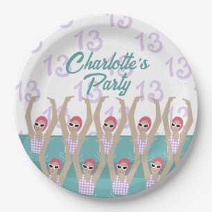 Modern Artistic Swimmers 13th Birthday Party Paper Plates