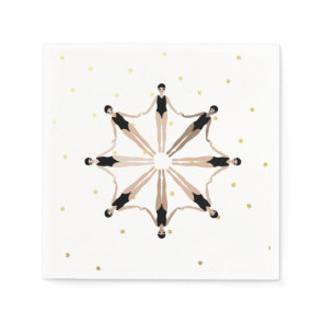 Modern Artistic Synchronized Swimmers Gold Dots Napkins