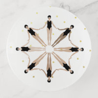 Modern Artistic Synchronized Swimmers Gold Dots