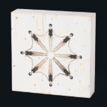 Modern Artistic Synchronized Swimmers Gold Dots  Wooden Box Sign<br><div class="desc">Featuring a cool modern illustration of synchronized women artistic swimmers in a pool. Artistic swimmers gift design in trendy minimalist colors. Cool swim team gift. synchronized swimming team gifts, synchronised swimming team coach gift. Artistic swimmers girl team gifts ideas. Artistic swimming home decor, stationery, and more, please see more in...</div>