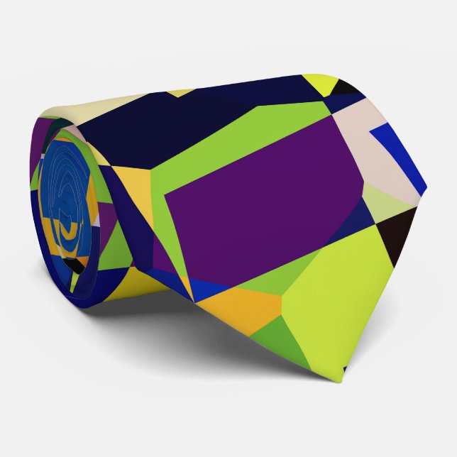 Modern Artistic Terrazzo Style Pattern Neck Tie (Rolled)