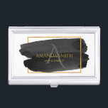 Modern Artistic Watercolor and Gold Business Card Case<br><div class="desc">Cool stylish watercolor and gold texture business card. Customizable!</div>