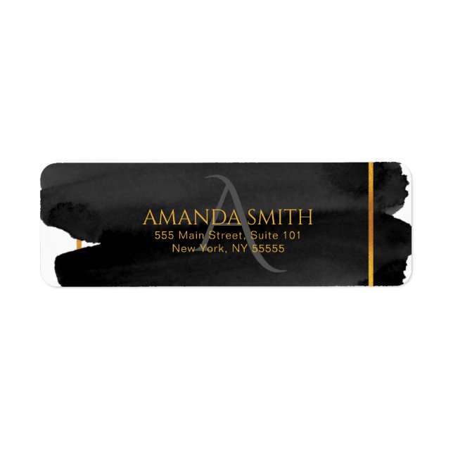 Modern Artistic Watercolor and Gold  Label (Front)