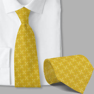Modern Artistic Yellow Geometric Pattern Necktie
