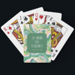 Modern Artsy Abstract Green Watercolor Wedding Poker Cards<br><div class="desc">Modern Artsy Abstract Green Watercolor Wedding Custom Playing Cards</div>