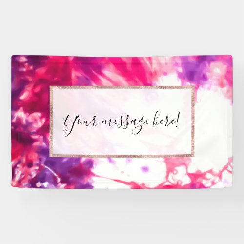 Modern Artsy Abstract Neon Pink Purple Tie Dye Banner