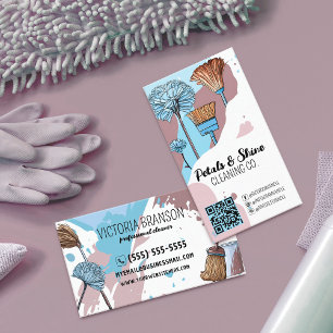 Modern Artsy Color Splash Professional Cleaner Business Card