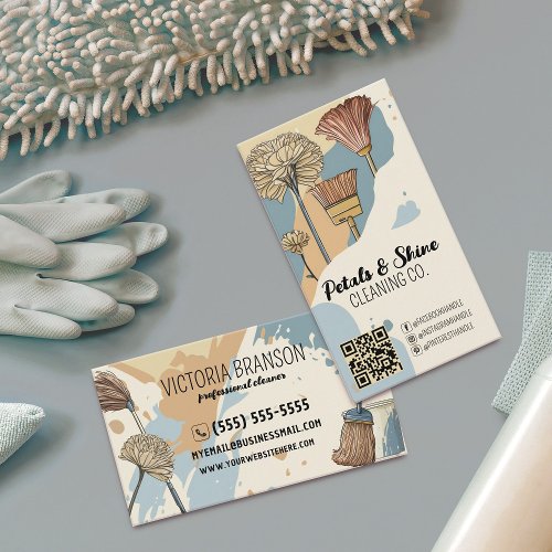 Modern Artsy Color Splash Professional Cleaner Business Card