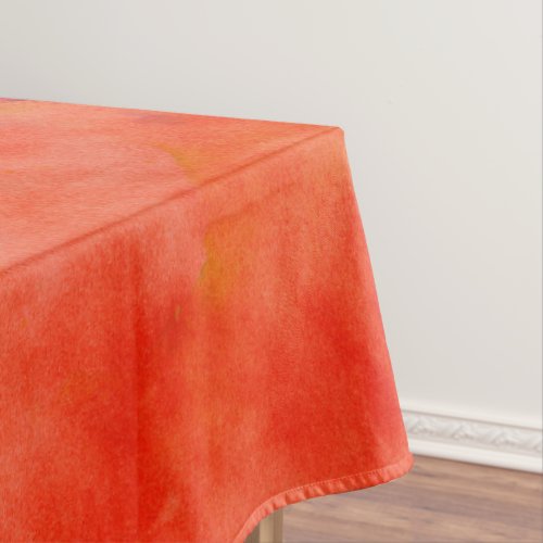 Modern Artsy Neon Red Yellow Watercolor Geometric Tablecloth