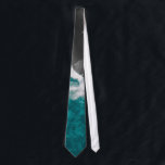 Modern Artsy Teal Blue Black Ocean Beach Waves Neck Tie<br><div class="desc">Transform your style with this trendy design. It features an artsy and modern teal blue and gray black ocean beach waves, print that will add some panache and fashionable flair to your personal inventory of accessories and fashion products, or if this design exemplifies a friend or family it would make...</div>