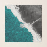 Modern Artsy Teal Blue Black Ocean Beach Waves Scarf<br><div class="desc">Transform your style with this trendy design. It features an artsy and modern teal blue and gray black ocean beach waves, print that will add some panache and fashionable flair to your personal inventory of accessories and fashion products, or if this design exemplifies a friend or family it would make...</div>