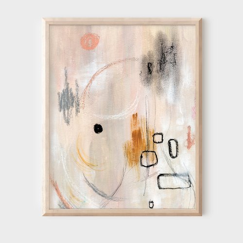 Modern Artsy Whimsical Abstract Ivory Poster