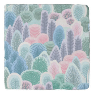 Modern Artsy Winter Trees Trivet