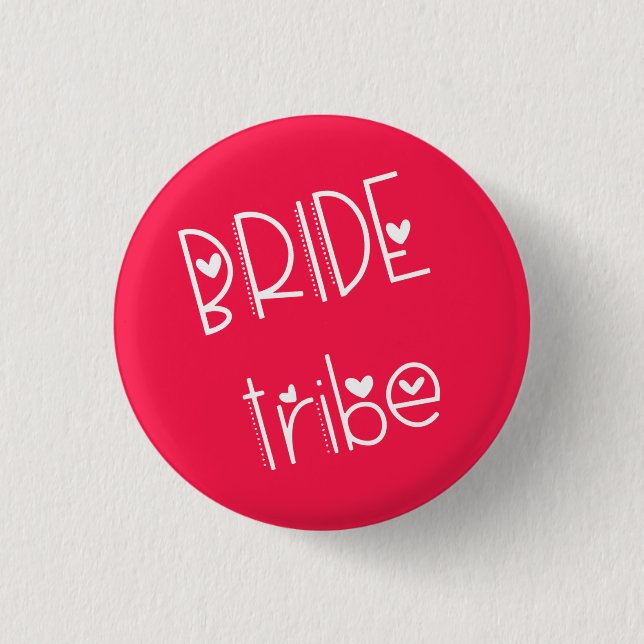 Modern Arty Font Bride Tribe Angled Typography Button (Front)