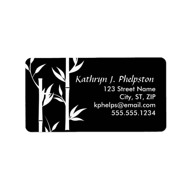Modern Asian Bamboo Personalized Address Label (Front)