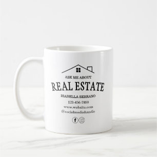 Modern Ask Me About Real Estate  Coffee Mug