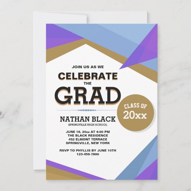Modern Aspect Graduation Invitation (Front)