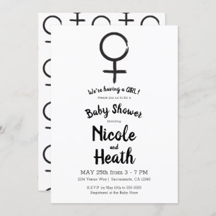 Modern Astrology Venus Feminine Baby Girl Shower Invitation