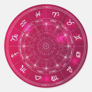 Modern Astrology Wheel zodiac gift Classic Round Sticker
