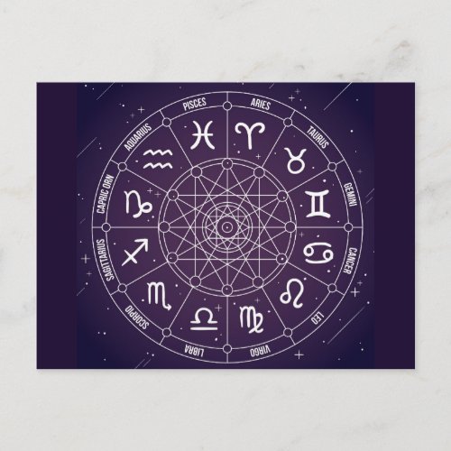 Modern Astrology Wheel zodiac gift Postcard