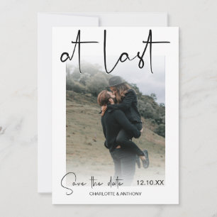 Modern At Last   Photo Engagement Save The Date Announcement