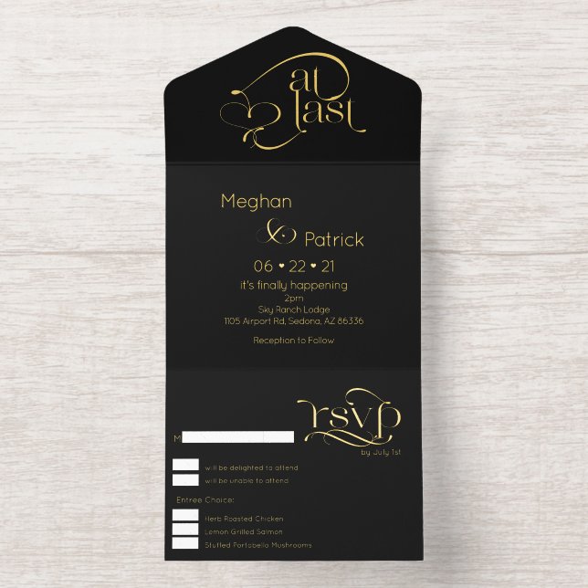 Modern At Last Text  All In One Invitation (Inside)