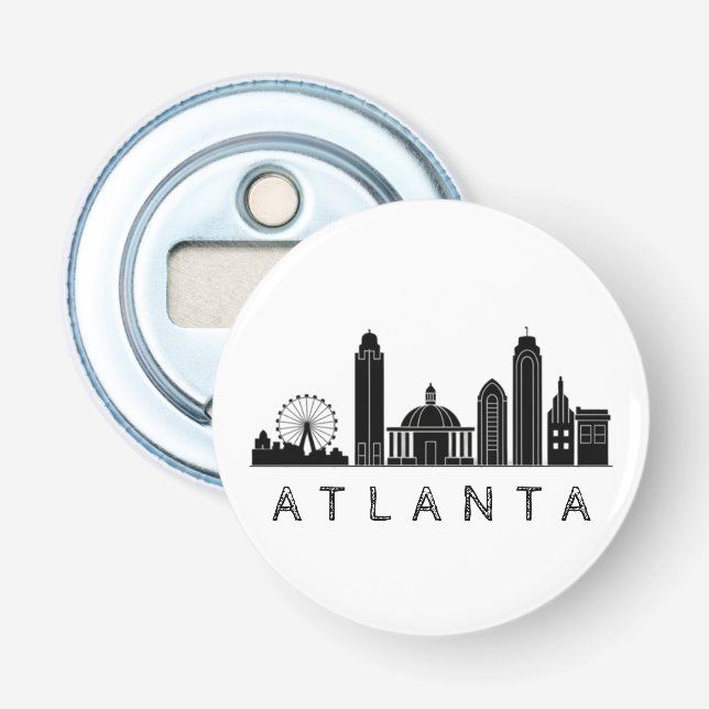 Modern Atlanta Georgia Stylized  Skyline Bottle Opener (Front)