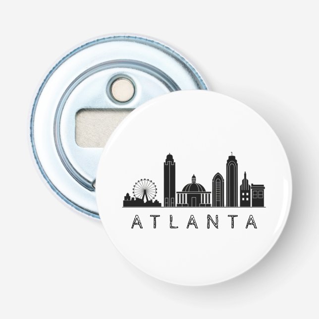 Modern Atlanta Georgia Stylized  Skyline Bottle Opener (Front)