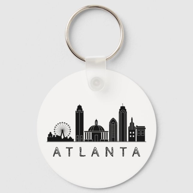 Modern Atlanta Georgia Stylized  Skyline Keychain (Front)