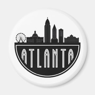 Modern Atlanta Georgia Stylized Skyline Magnet