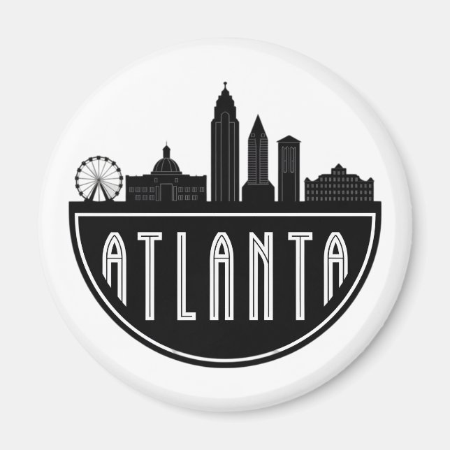 Modern Atlanta Georgia Stylized  Skyline Magnet (Front)