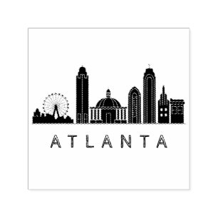 Modern Atlanta Georgia Stylized  Skyline Self-inking Stamp