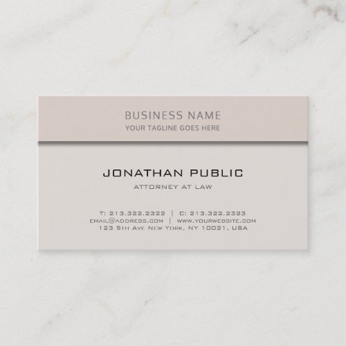 Modern Attorney At Law Office Lawyer Elegant Plain Business Card