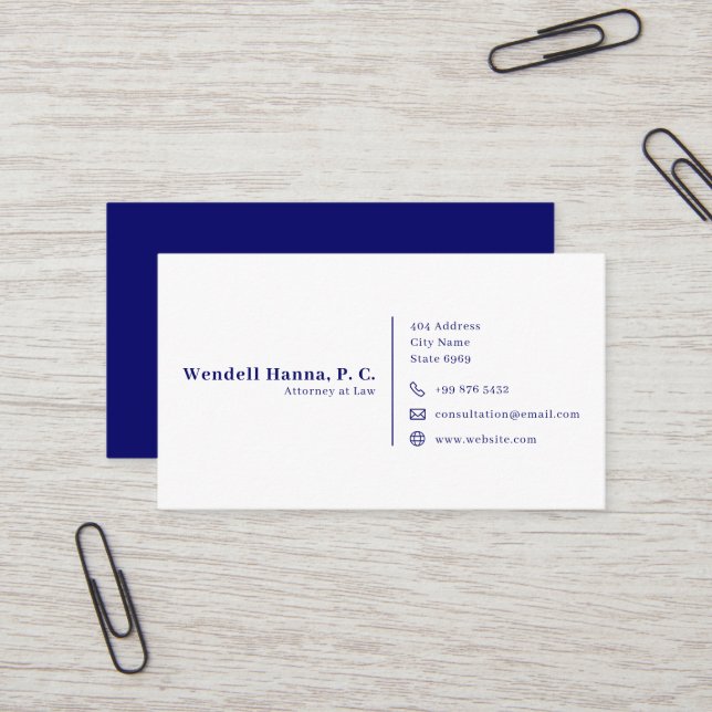 Modern Attorney At Law | Simple Business Card (Front/Back In Situ)