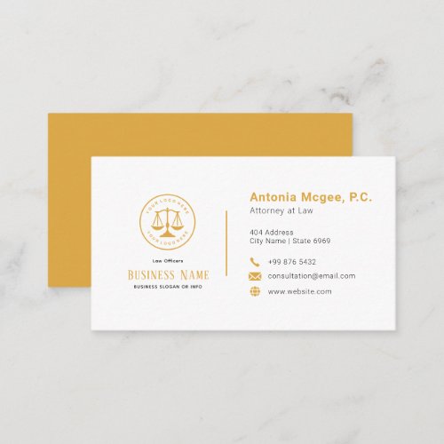 Modern Attorney At Law  Simple  Business Card